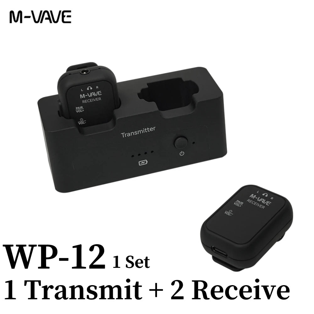 M-vave WP-10 2.4G Wireless System Earphone Monitor Transmission System Rechargeable Transmitter Receiver Mono Recording Function