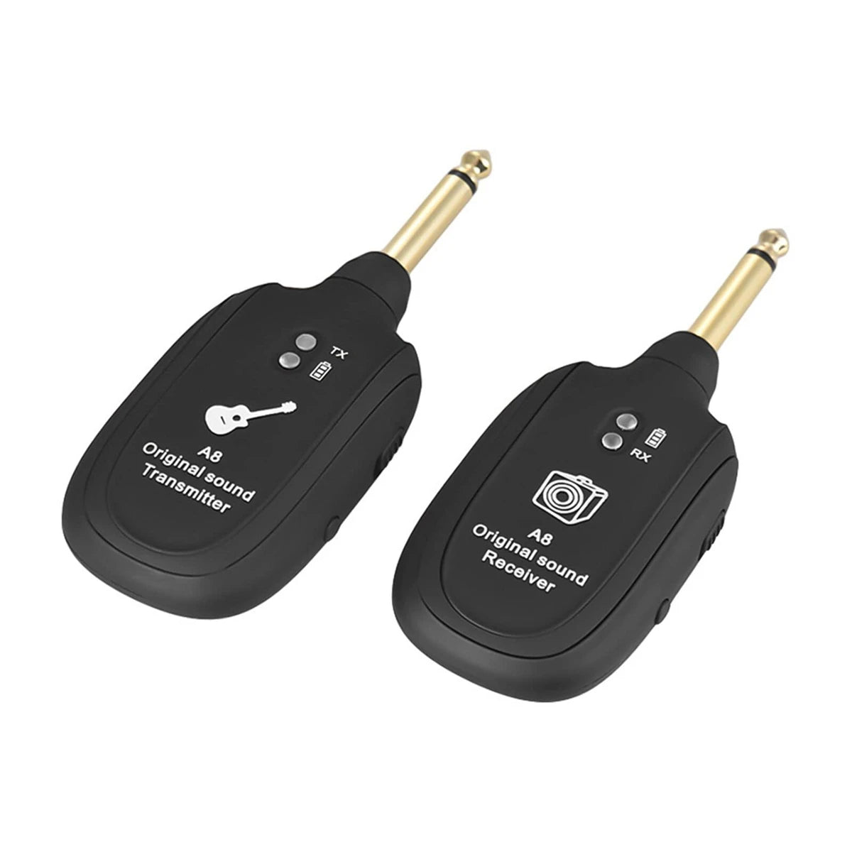 Miwayer A8 Wireless Guitar System Built in 4 Channels Wireless Guitar Transmitter Receiver for Electric Guitar Bass Violin