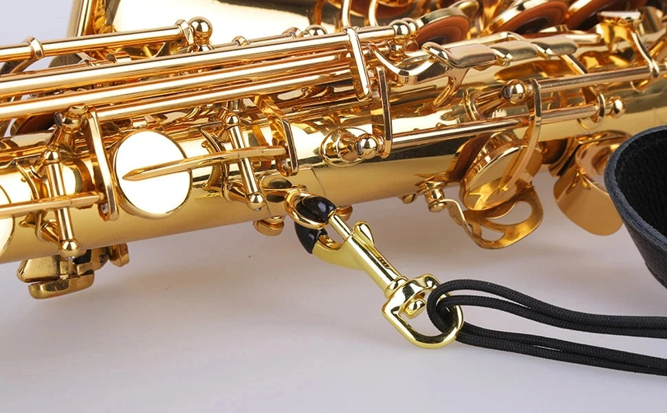 Miwayer Sax Neck Strap Professional Saxophone Harness Leather Padded Soft Neck Sling For Baritone Alto Tenor Soprano Baritone