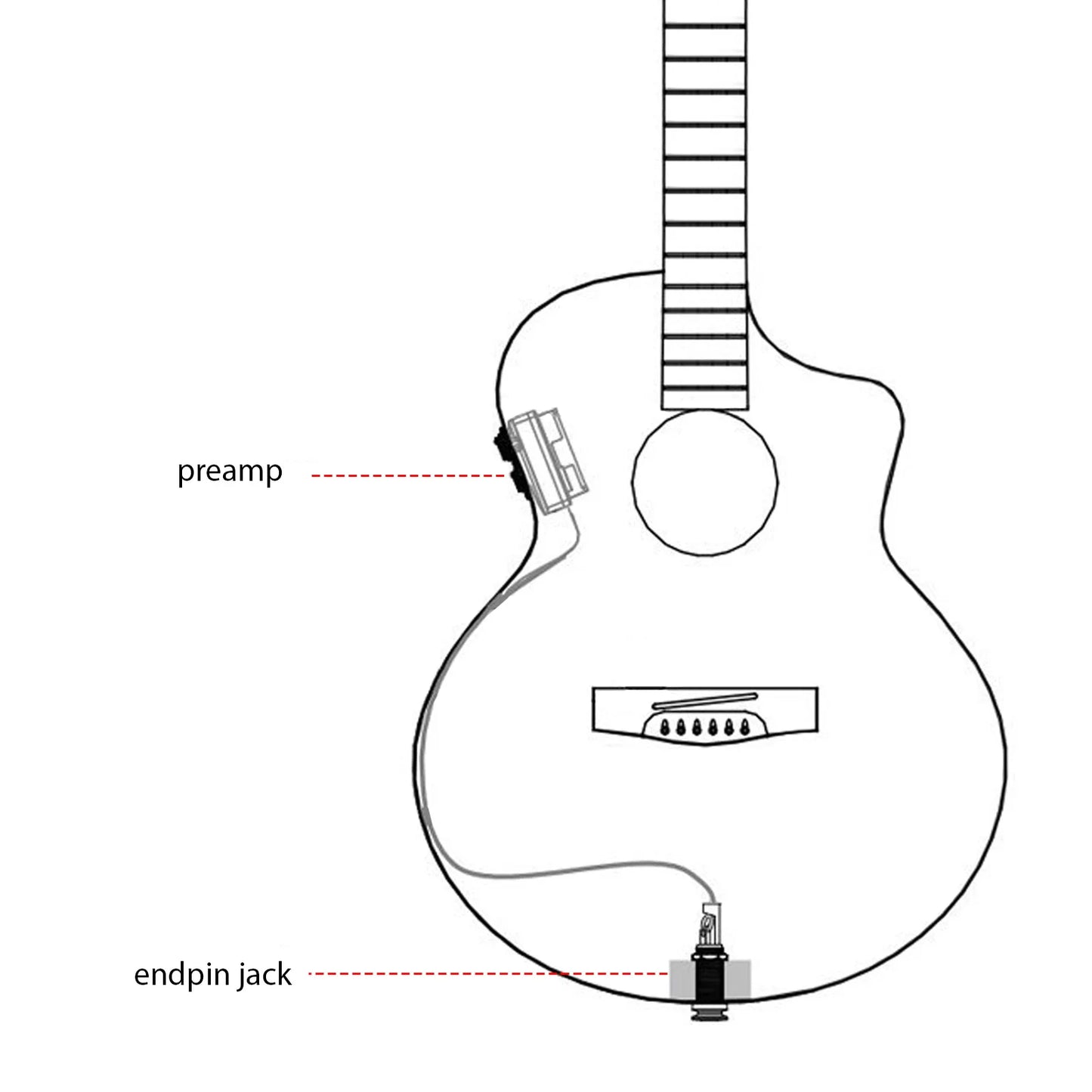Acoustic Guitar Pickup Folk Classical Guitar Pickup Equalizer BASS/MIDDLE/TREBLE Pickup VOLUME/Pres/Tuner/Phase for WoodenGuitar