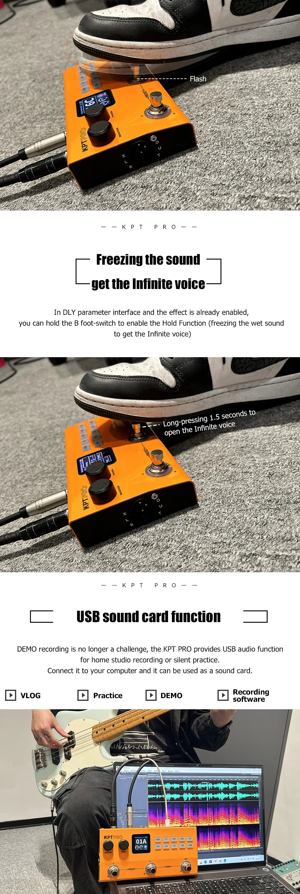 Yuimer KPT PRO Guitar Effect Pedal,Loop ,Drum with Noise Reduction, Compression, EQ, Delay, Reverb,TANK G Upgraded Multi-Effects