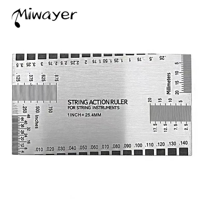 Miwayer String Action Ruler Gauge,Guitar Repairing Tool for Luthier,Fit for Guitar,Ukulele,Bass,Banjo,Mandolin