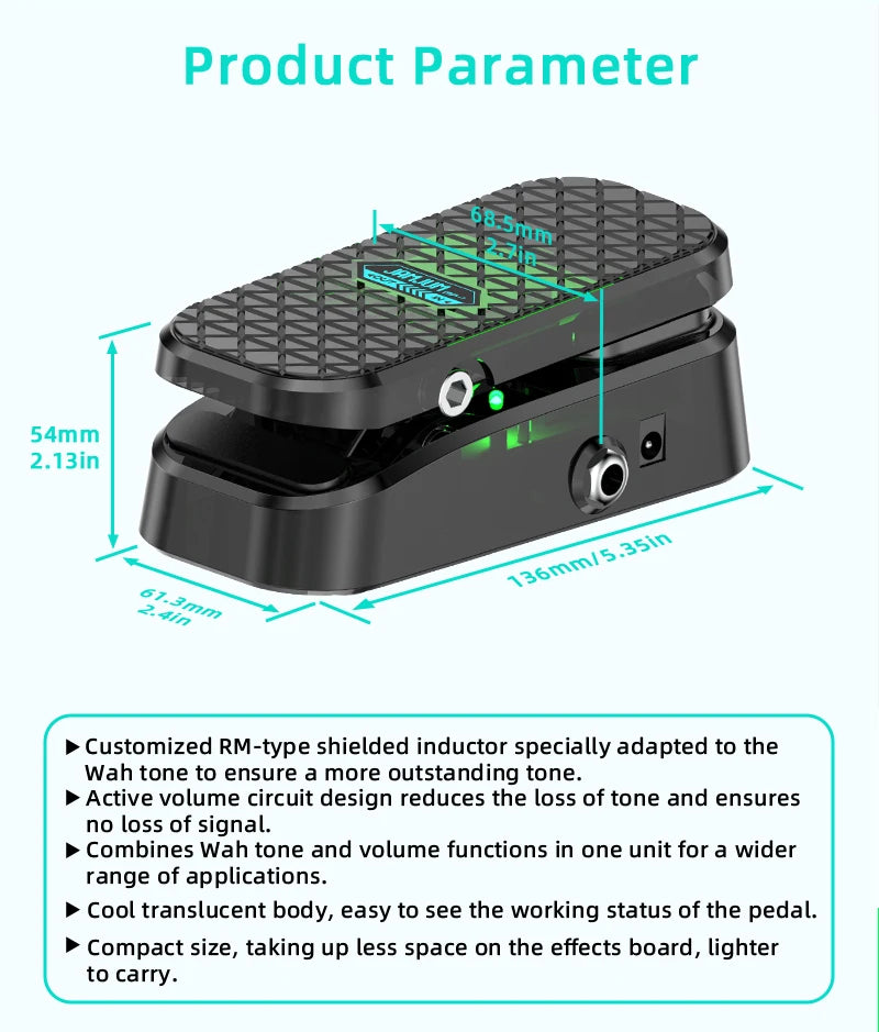 Wow Pedal MP-1 volume control Noiseless, non-slip, no power supply required Effects pedal for guitar amp