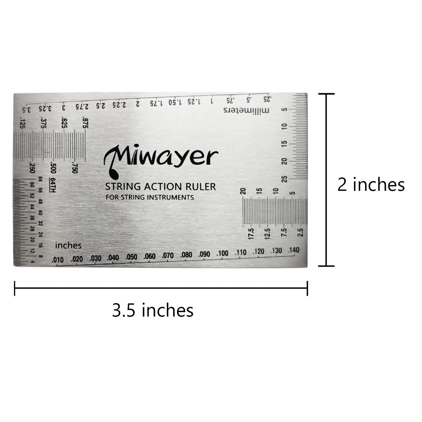 String Action Ruler Gauge Guitar Repairing Tool for Luthier Fit for Guitar Ukulele Bass Banjo Mandolin