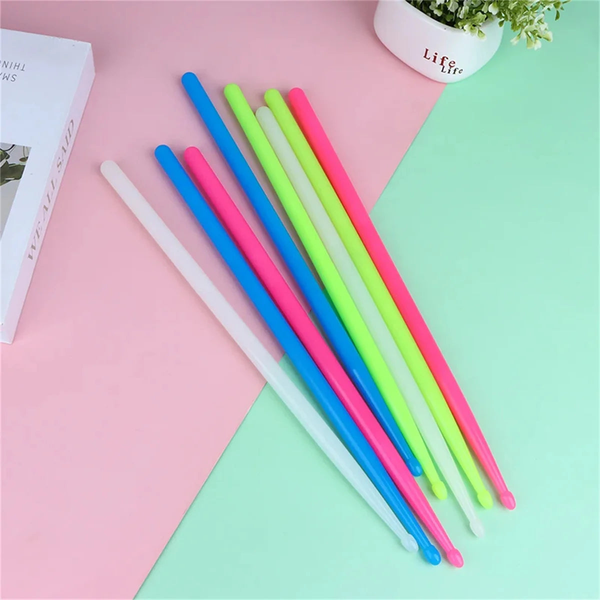 Miwayer Luminous Drum Stick Light Up Drum Sticks1Pair in The Dark Musical Instruments Stage Performance Fluorescent Drumsticks