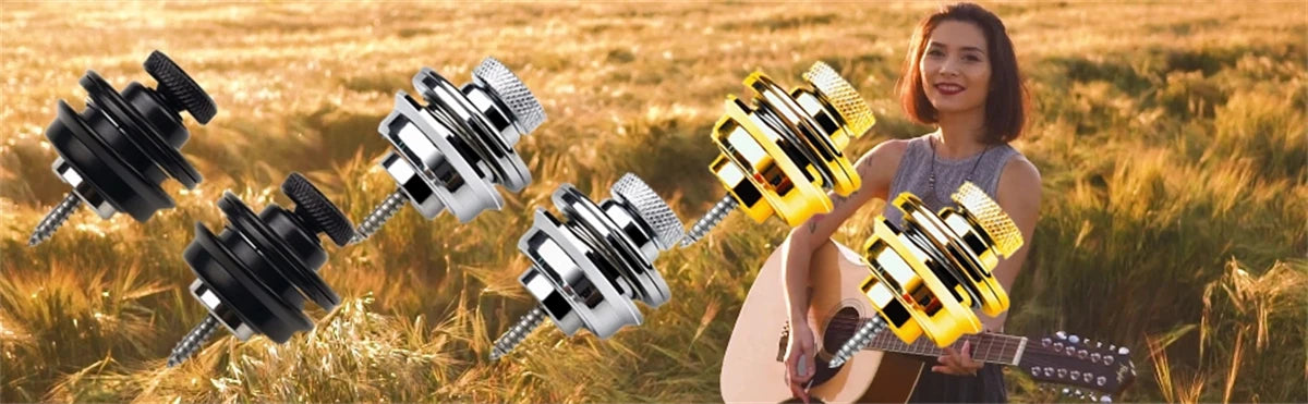 Guitar Strap Lock 1 PCS Heavy Duty Metal Button Security Straplock for Electric Acoustic Guitar Bass Ukulele