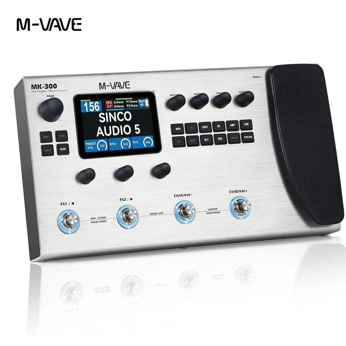 M-VAVE MK300 Electric Guitar with Multiple Effects Pedals, 150s STEREO LOOPER, 128AMP/360FX/10H Battery Life