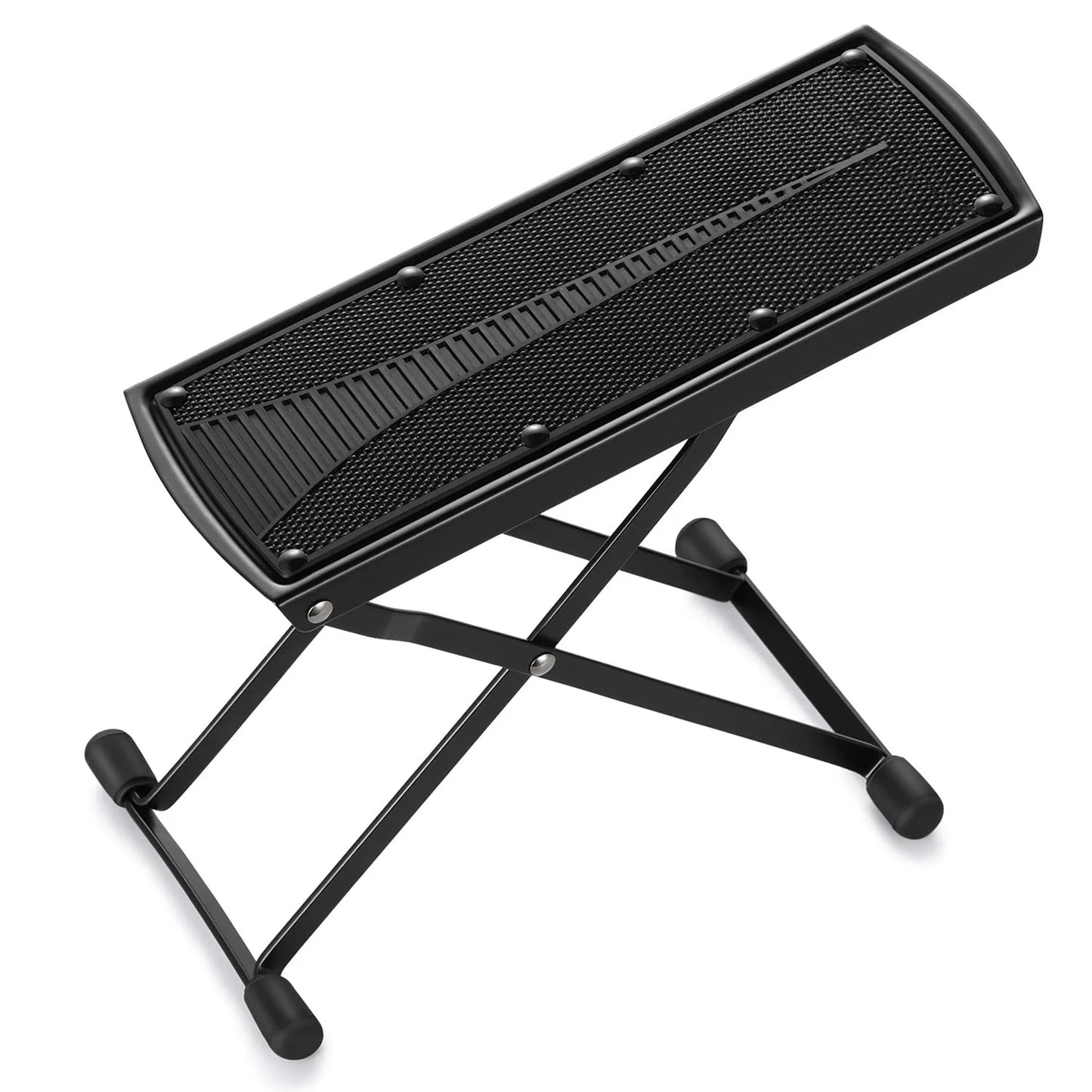 Miwayer Guitar Footrest Pedal Metal Non-Slip Rubber Pad Adjustable Folding 4/6-Position Height Footboard for Guitar Accessories