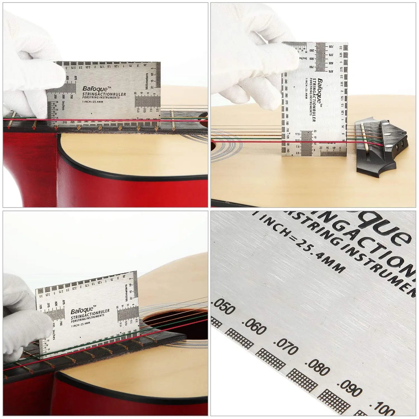 Miwayer 10-piece kit - 1 guitar measuring tool and 9-piece T-shaped guitar ruler