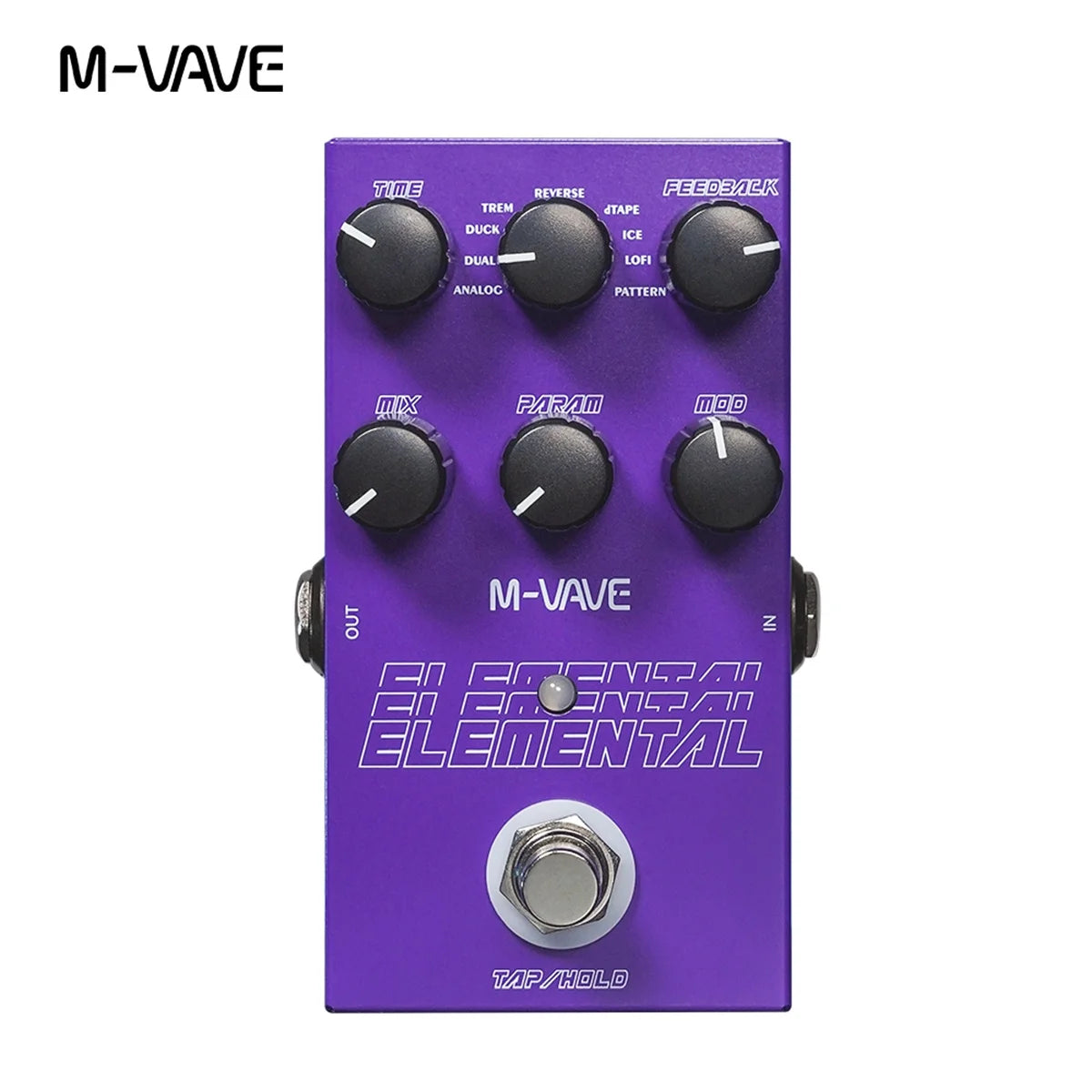 M-vave Elemental Digital Delay Pedal, Delay Guitar Pedal, Support for TAP and HOLD Mode, 9 Different Delay Effects