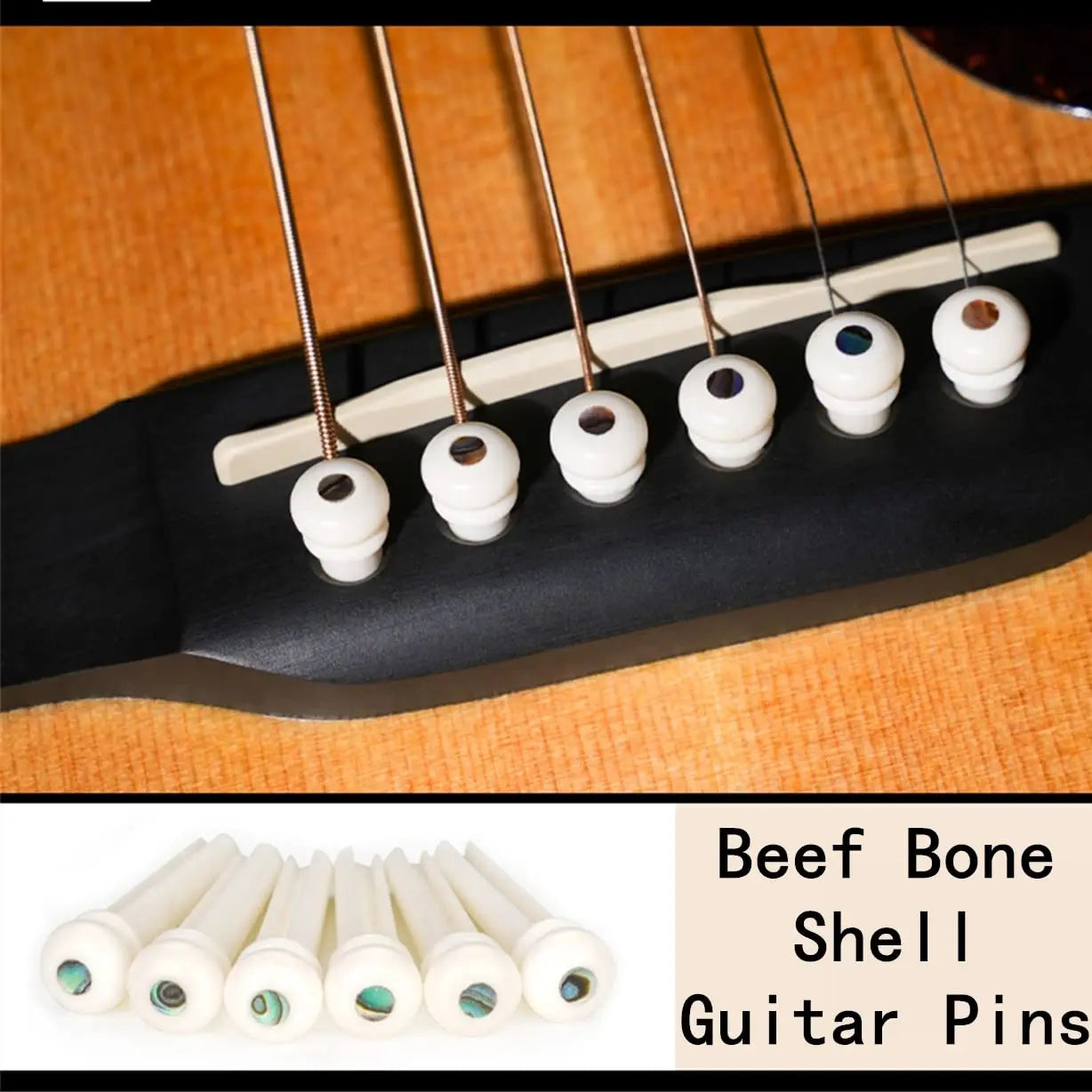 Miwayer Acoustic Guitar Bridge Pins of Various Styles 6pcs , Cow Bone/Ebony/Cocoapolo Wood Guitar Fixed String Nails
