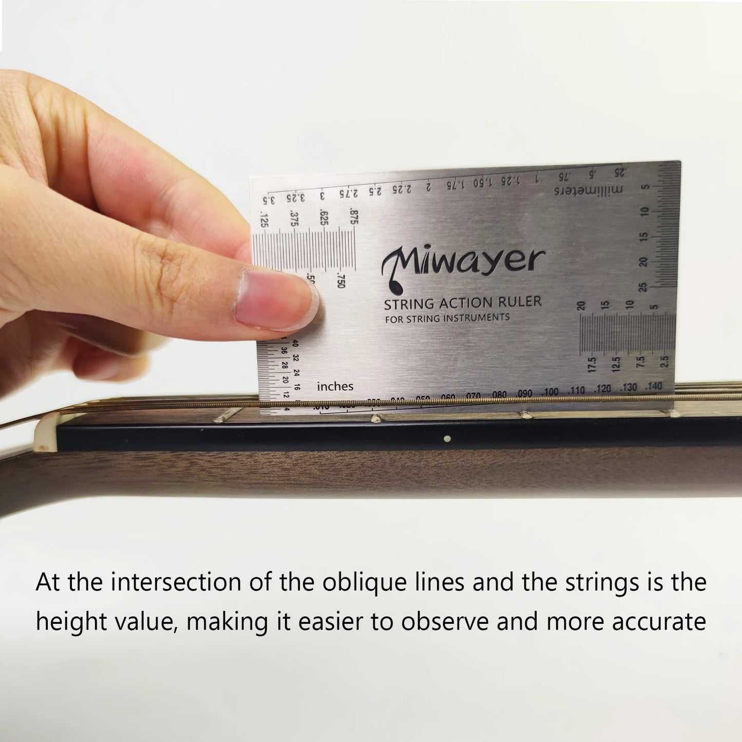 String Action Ruler Gauge Guitar Repairing Tool for Luthier Fit for Guitar Ukulele Bass Banjo Mandolin