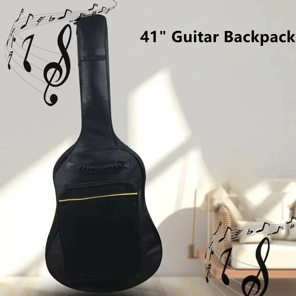 Acoustic Guitar Gig Bag 41 Inch 0.25 Inch Sponge Padding Water Resistent Dual Adjustable Shoulder Strap Guitar Case