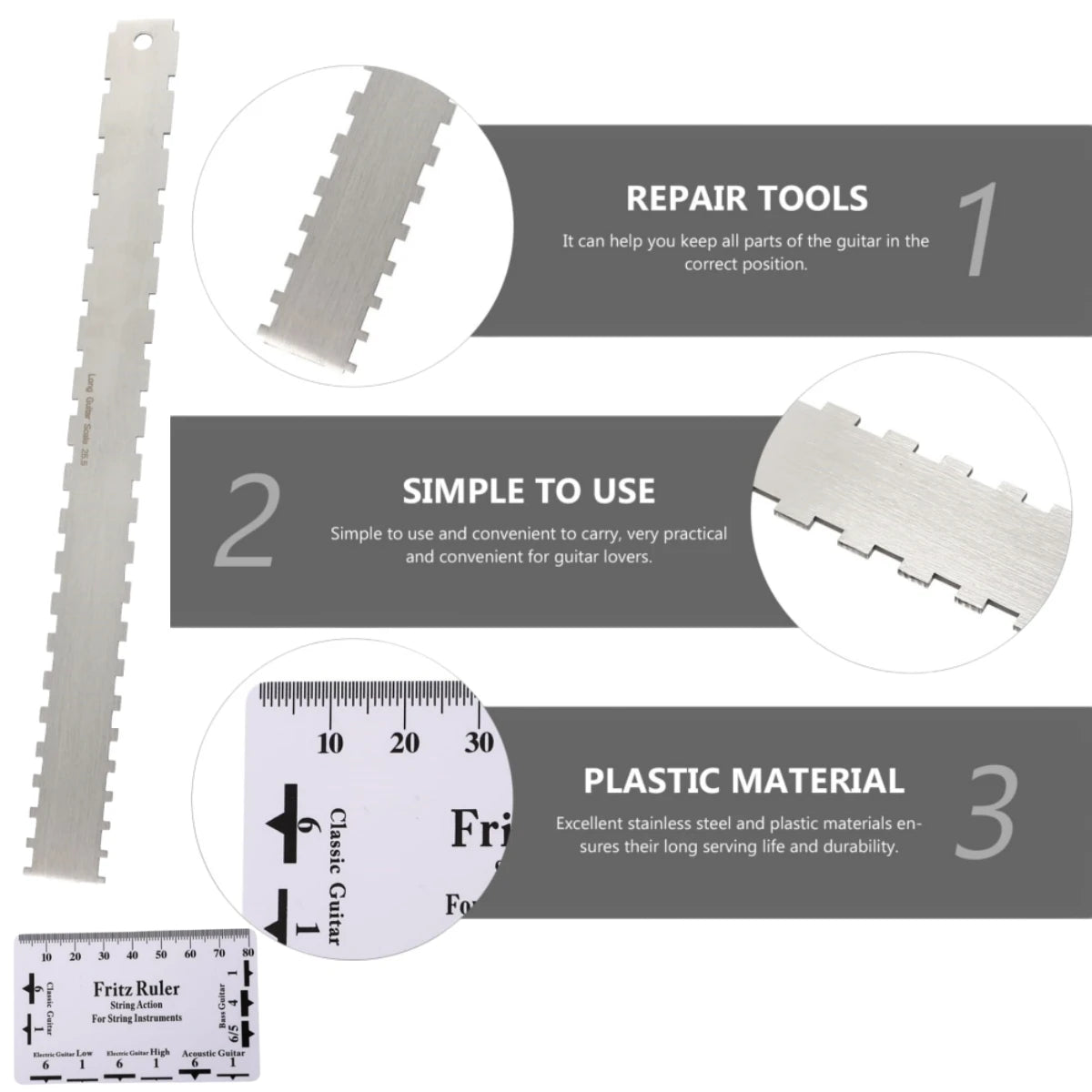 Miwayer Guitar Neck Notching Tool With String Action Ruler Gauge - Perfect for Gibson 24.75 & Fender 25.5 Electric Guitars