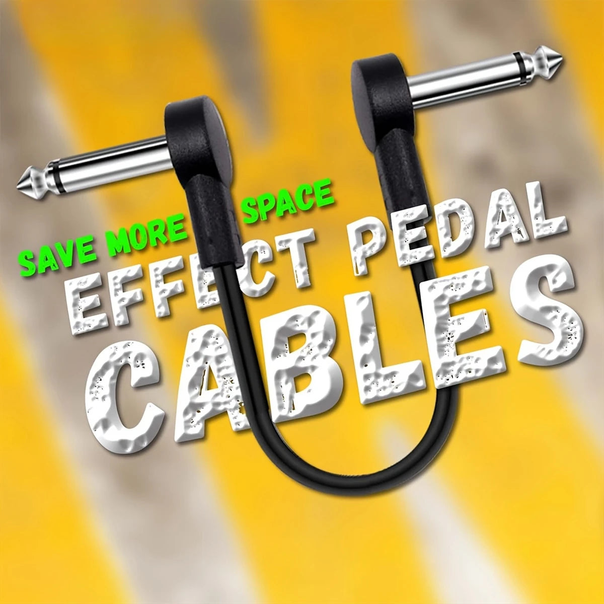 Miwayer Guitar Effect Pedal Flat Patch Cables 5 Inch Length with 1/4 Inch Right Angle Connectors Patch Cable Kit 1 Packs
