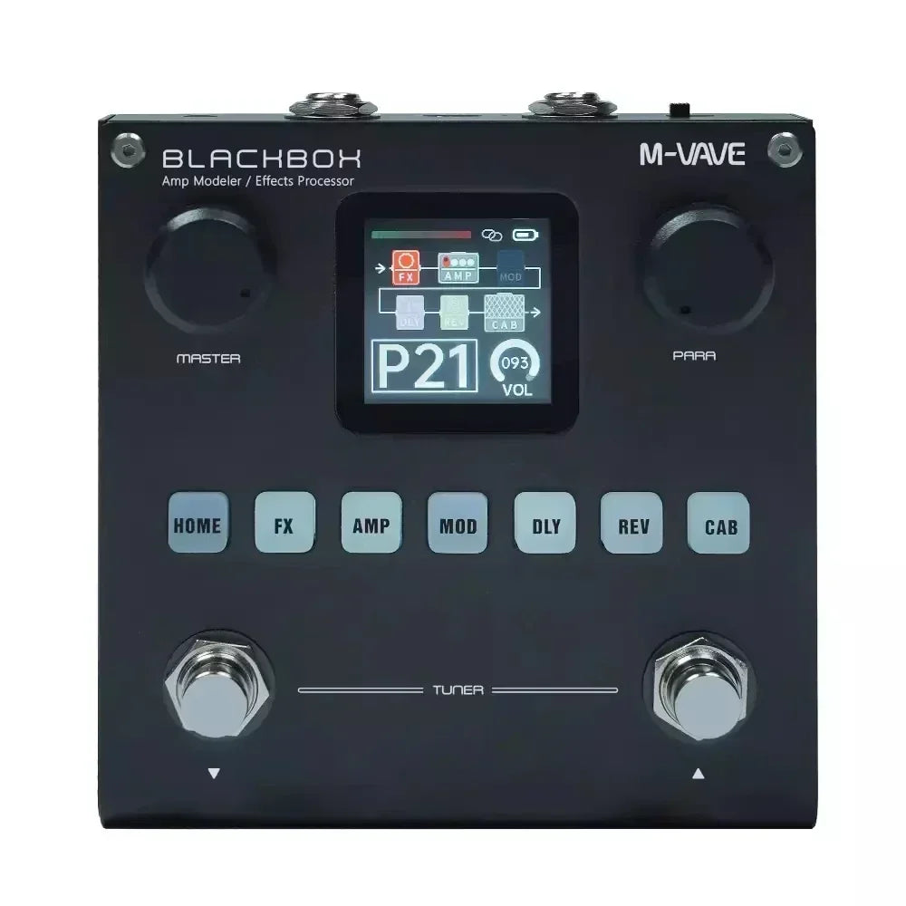 M-VAVE Black Box Effect Pedals Guitar / Bass AMP Modeler Multi Effects Processor Rechargeable for Electric Guitar Bass