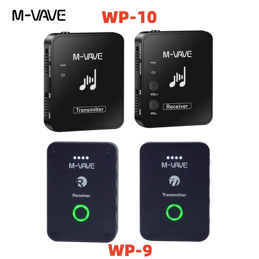 M-vave WP-10 2.4G Wireless System Earphone Monitor Transmission System Rechargeable Transmitter Receiver Mono Recording Function