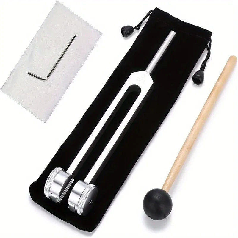 128Hz Tuning Fork  for Sound Therapy Stress Reduction Otoacoustic Emission Testing and Ear Cleaning Tools (Mallet&Wrench Include