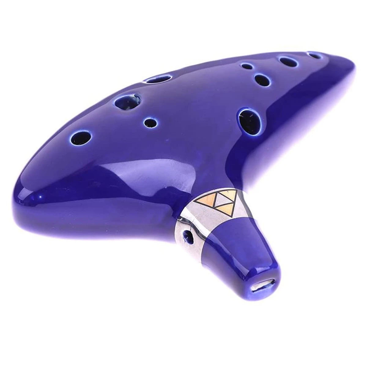 Ocarina,12 Tones Alto C Ceramic Ocarina Musical Instrument with Song Book Neck String Neck Cord Carry Bag, Blue