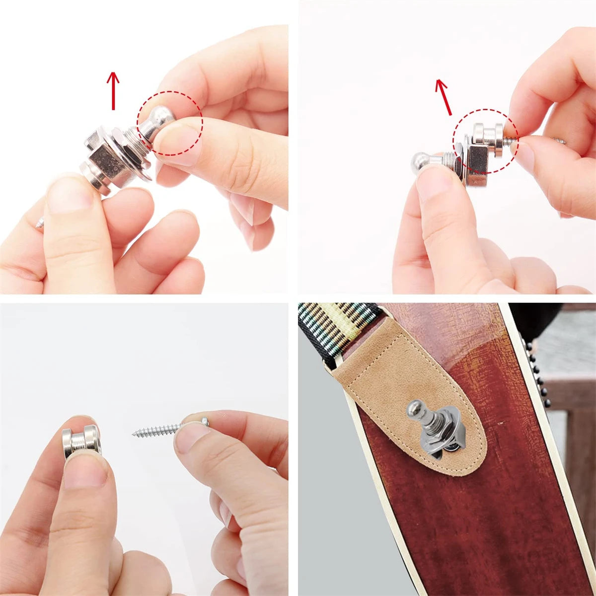 Guitar Strap Buttons Pins 1/2PCS 3 Color For Choose Premium Guitar Strap Locks Metal Security Strap Buttons Metal End Pins