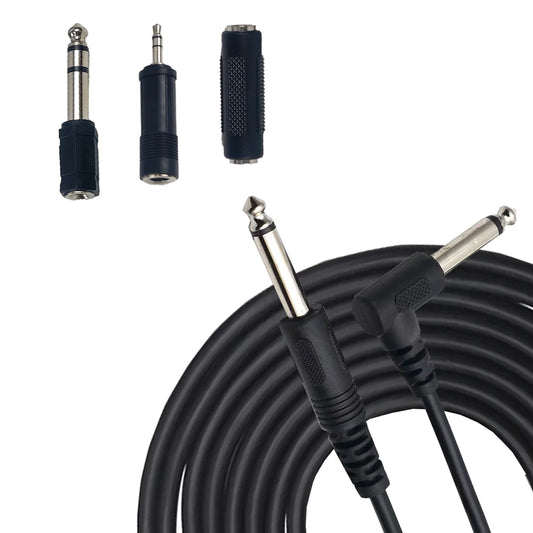 Miwayer Guitar Audio Cable 3m Connecting Cable 6.35 3.5mm Plugs Stereo Audio Noise Reduction Audio Cable ABS Jacket w/3 Adapters
