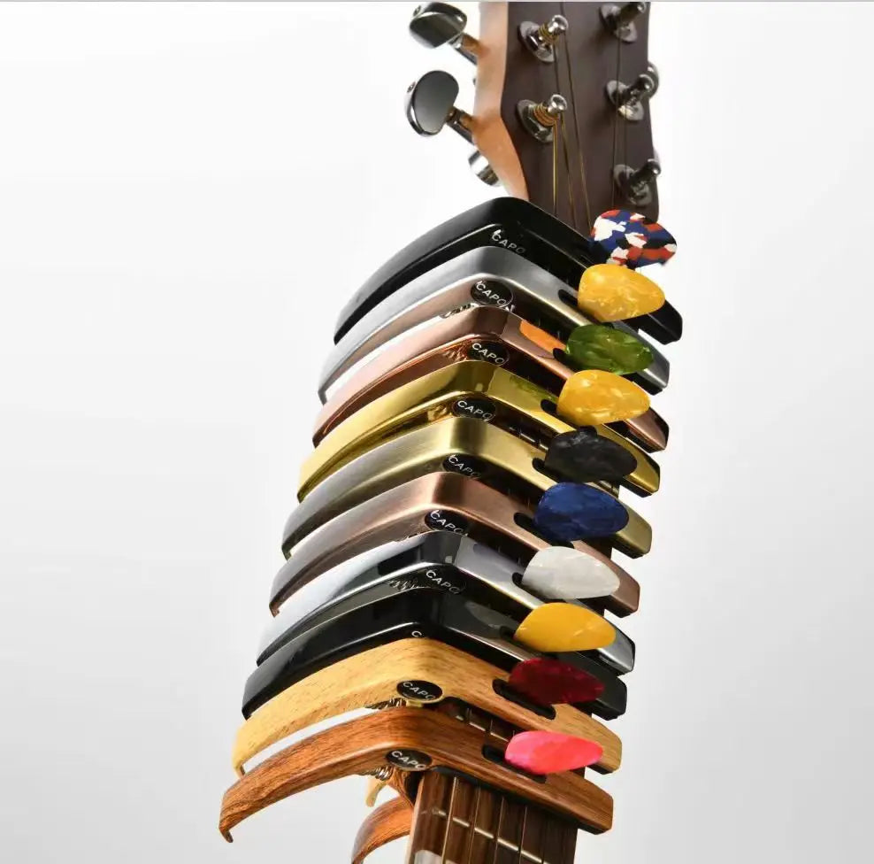 Miwayer Aluminum Alloy Guitar Capo Metal Guitar Tuner Picks Holder Professional Capo for Acoustic Electric Guiter Ukulele Bass