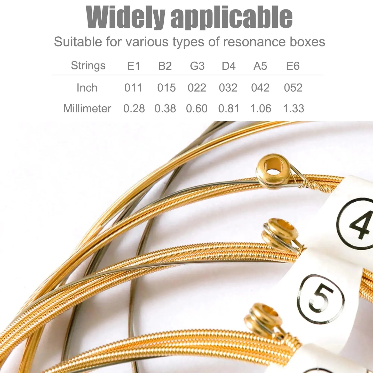 Miwayer 1 SET 6 Pieces Copper Guitar Strings 1-6 for Classical Classic Steel Wire Classic Acoustic Folk Guitar Parts Accessories