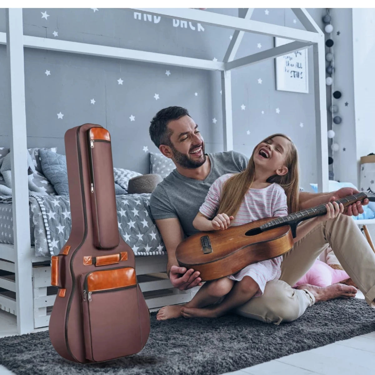 Miwayer-Acoustic Guitar Bag, 41-Inch Bag, Waterproof, Thick, Oxford, Nylon, Double Straps, Padded Cotton Guitar Case Bag