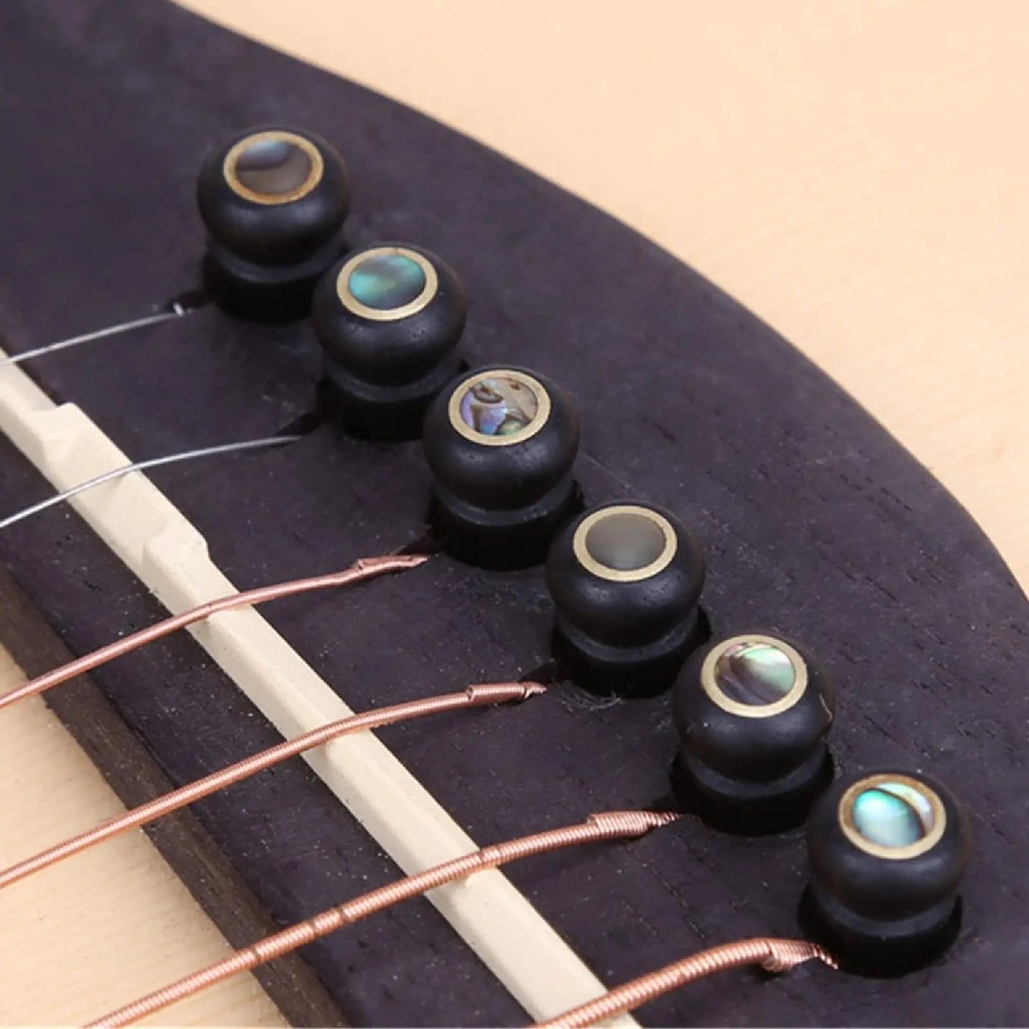Miwayer Acoustic Guitar Bridge Pins of Various Styles 6pcs , Cow Bone/Ebony/Cocoapolo Wood Guitar Fixed String Nails