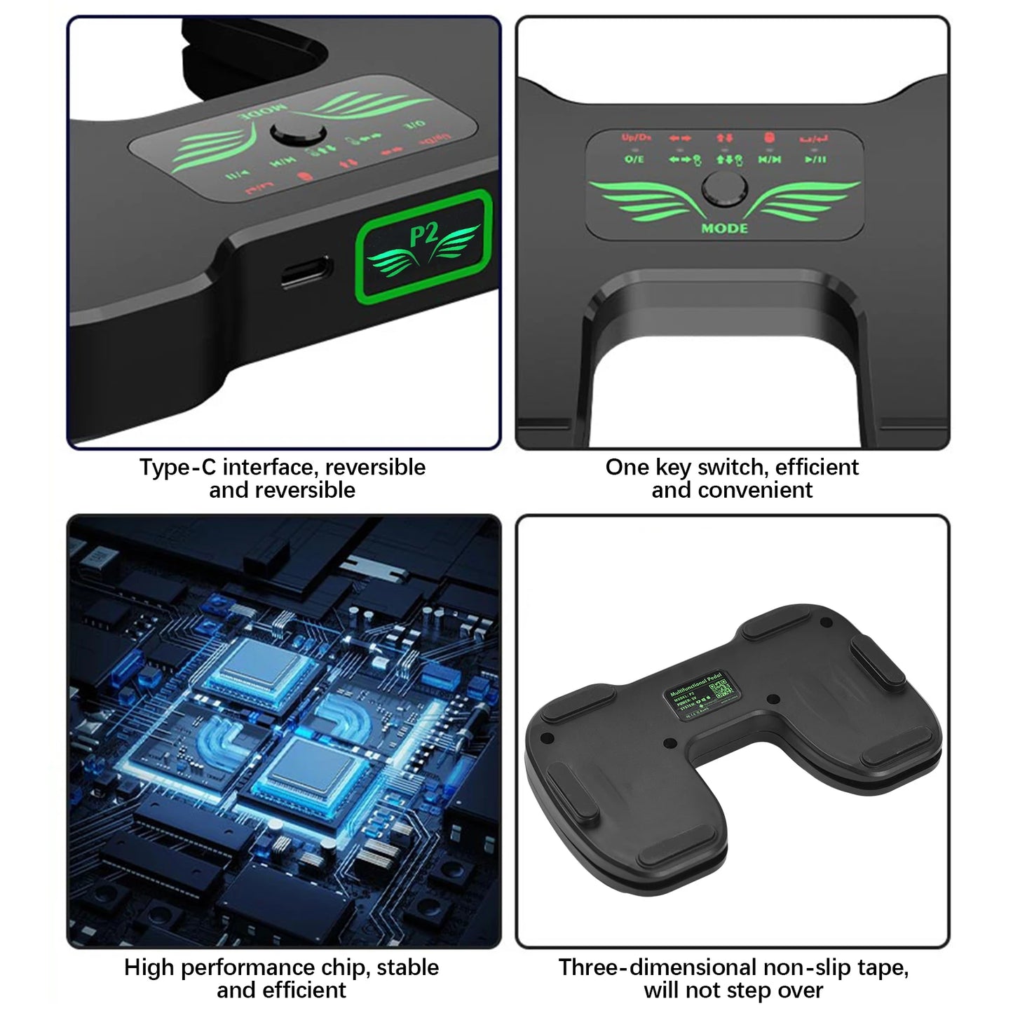 Wireless Page Turner Pedal Portable Music Page Turner for Tablets Smartphones BT Foot Page Turner Rechargeable & Anti-Skid Pad