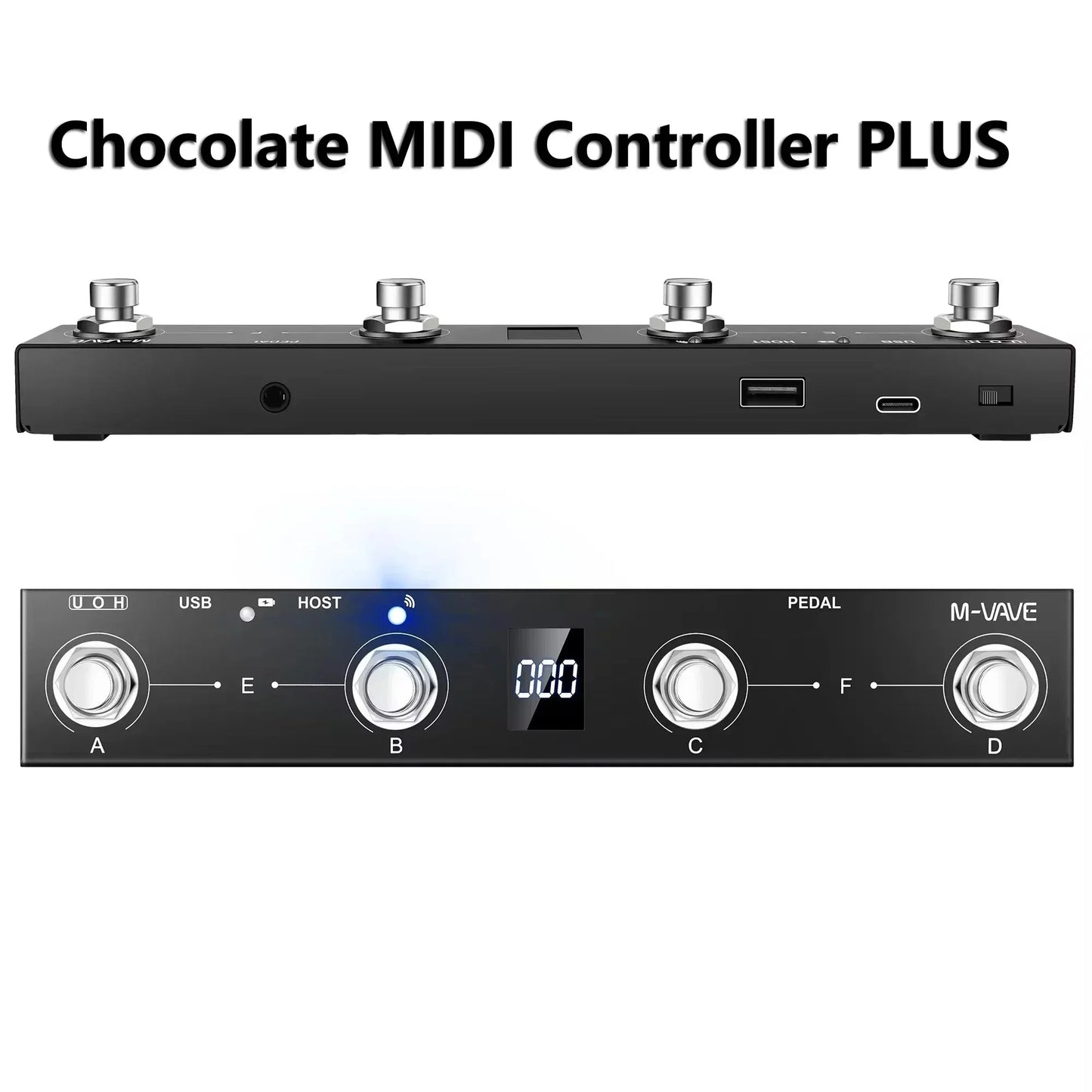 M-vave MIDI System/Chocolate Plus MIDI Controller Programmable Wireless System Suit 4 Buttons Portable Foot Controller