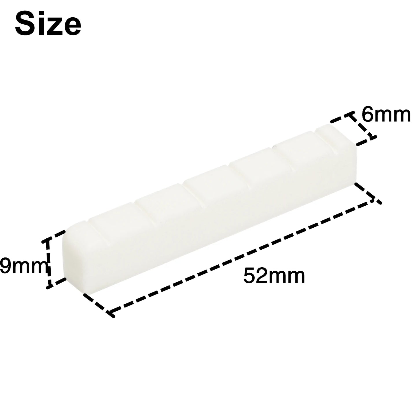 Miwayer 1 Pair 6-12 String Acoustic Classical Guitar Bone Bridge Multiple Saddle and Nut Made of Real Bone