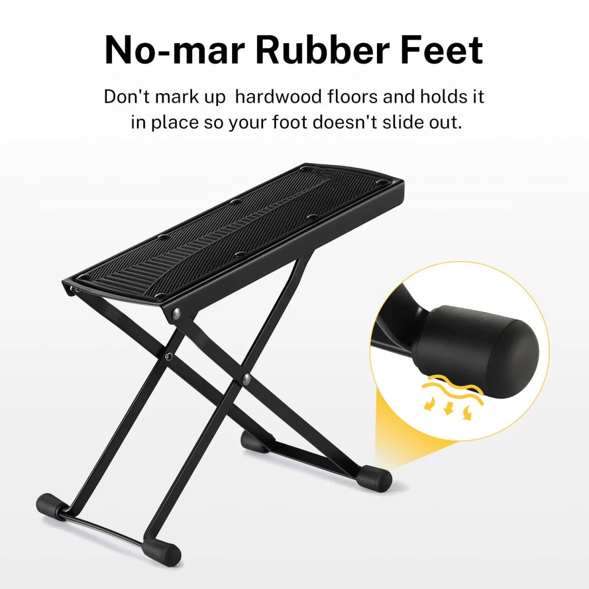 Miwayer Guitar Footrest Pedal Metal Non-Slip Rubber Pad Adjustable Folding 4/6-Position Height Footboard for Guitar Accessories
