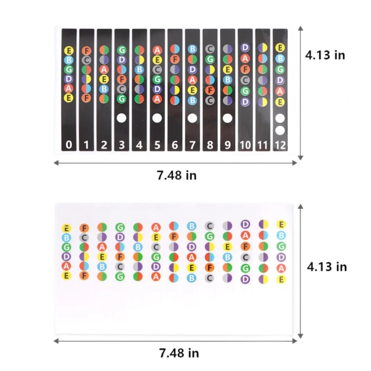 Miwayer Guitar Fretboard Notes Map Labels Stickers 6 String Transparent and Black Fingerboard Fret Decals for Guitar Beginner