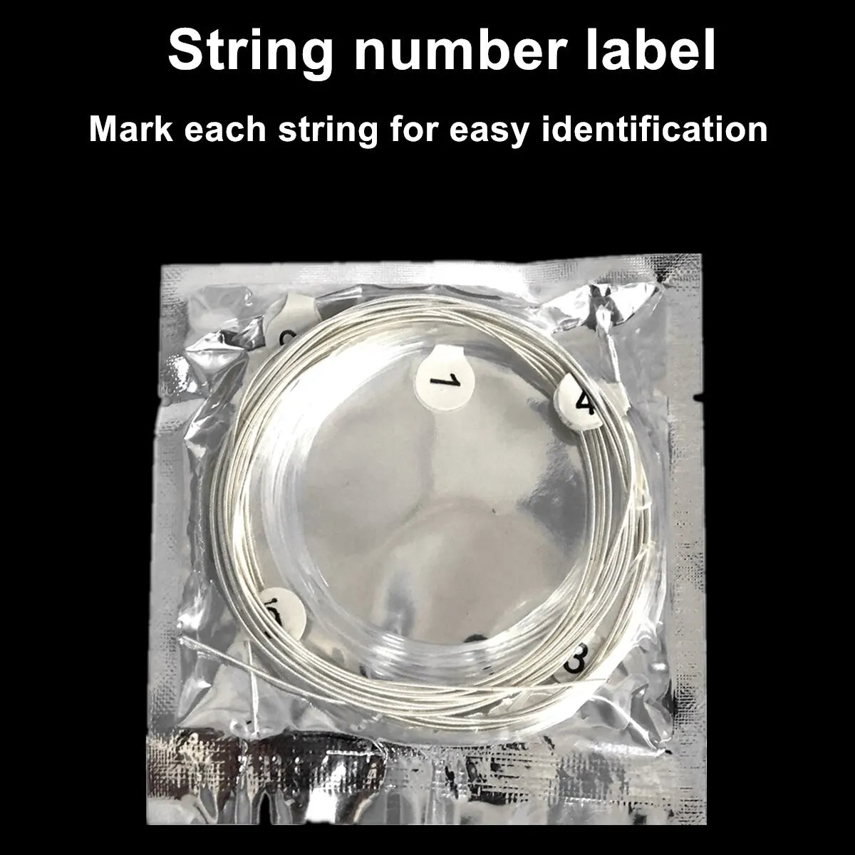 Miwayer 6pcs Classical Guitar Strings Set Plating Super Light Classic Guitar Clear Nylon Silver Strings Silver Plated Copper