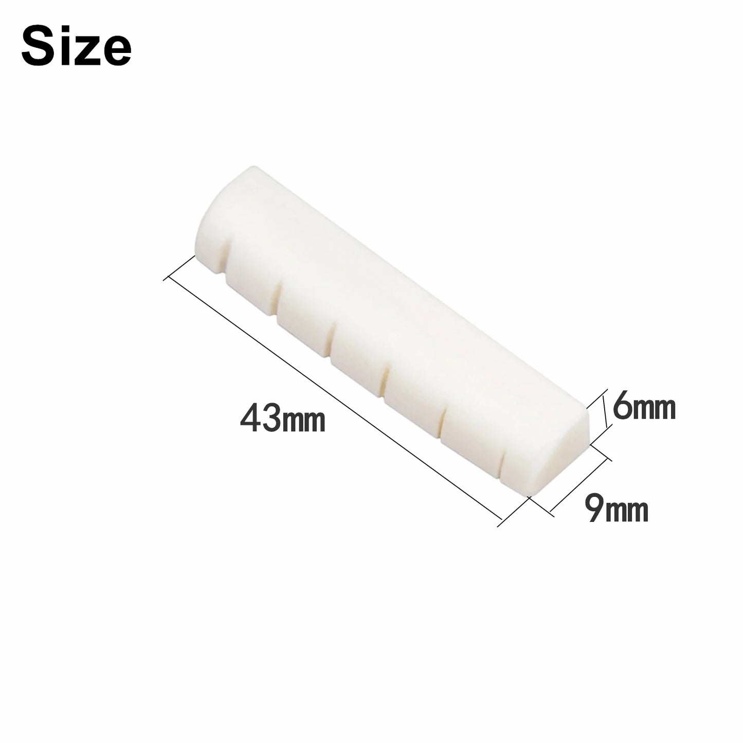 Miwayer 1 Pair 6-12 String Acoustic Classical Guitar Bone Bridge Multiple Saddle and Nut Made of Real Bone