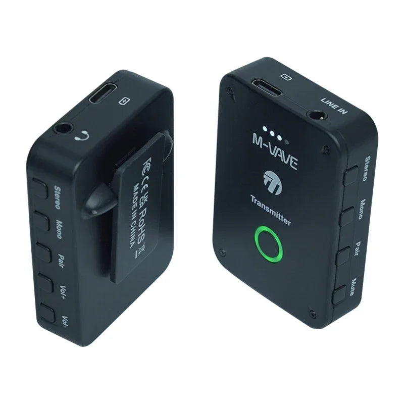 M-vave WP-9 Wireless Earphone Monitor 2.4G Rechargeable Transmitter Receiver with Volume Support Stereo Mono Mute Function