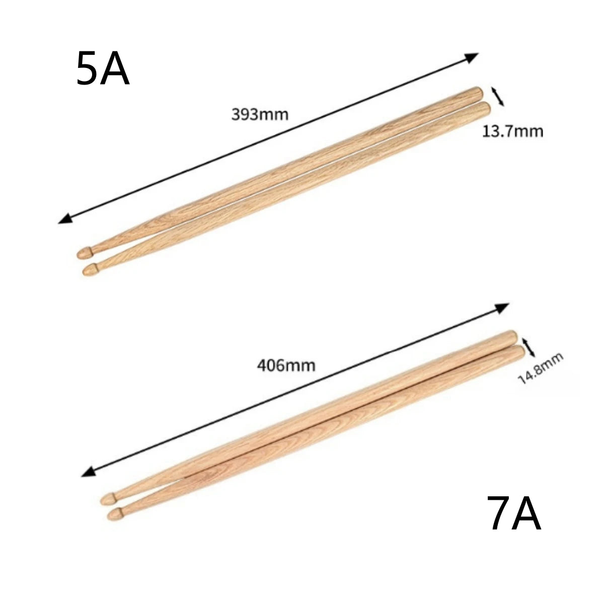 Miwayer 5A/7A Premium Maple Drumsticks Mallets  - Ideal for All Ages - Durable Practice Sticks - Elegant Log Color