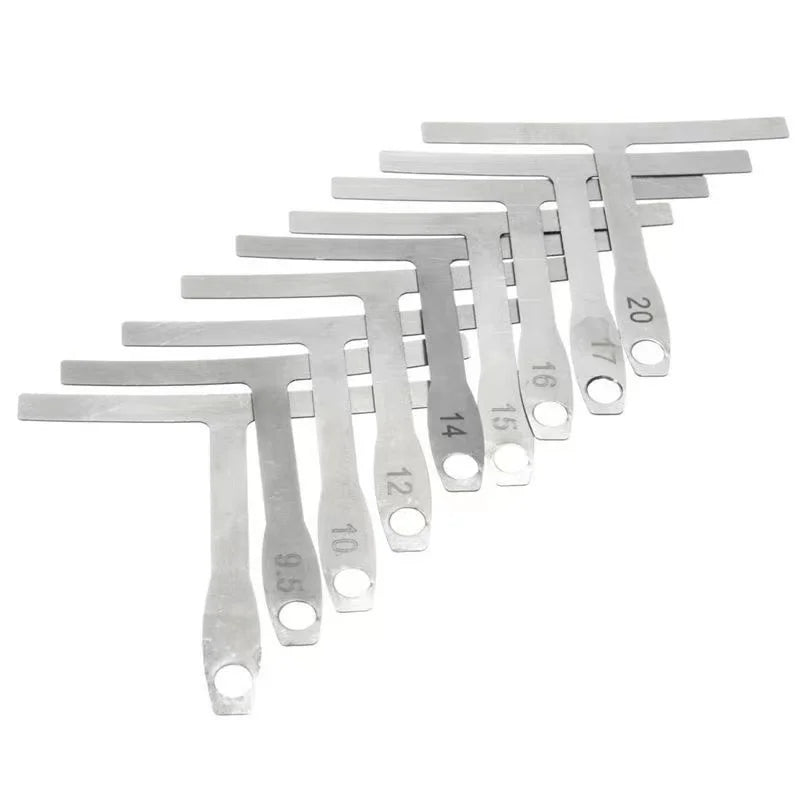 Miwayer 10-piece kit - 1 guitar measuring tool and 9-piece T-shaped guitar ruler