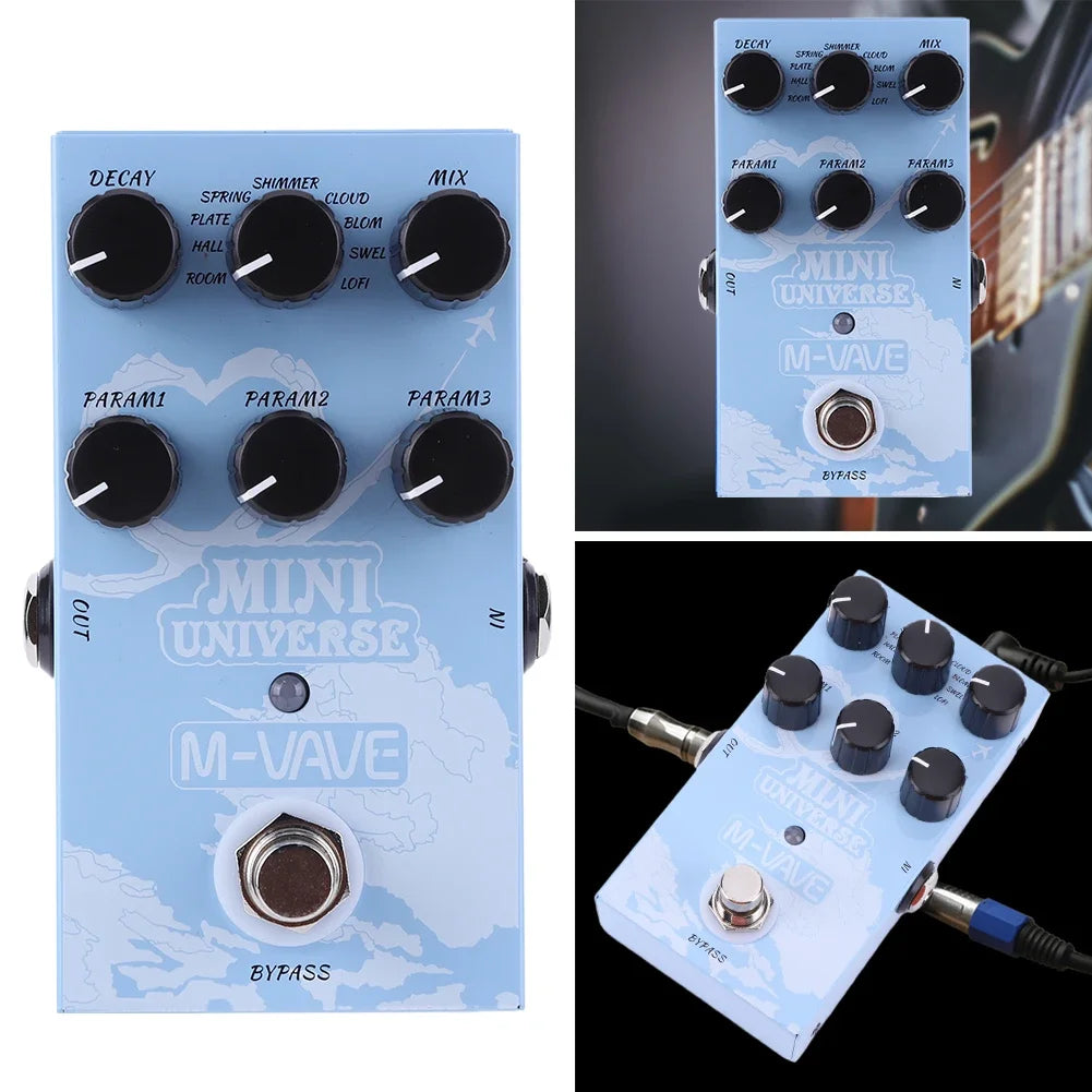 M-VAVE MINI UNIVERSE mixing console M-vape Mini Universe digital reverb pedal, analog reverb guitar, pedal 9 reverb tone pedal