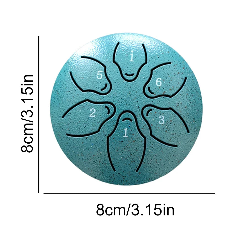 Steel Tongue Drum Portable Rain Drum Hand Pan Drum Percussion Musical Instruments 3 Inch 6 Notes For Yoga Meditation Musical Toy