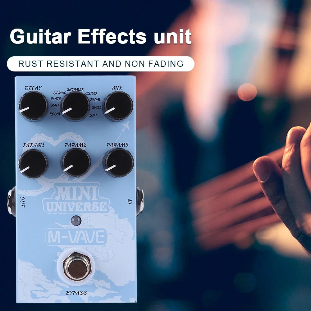 M-VAVE MINI UNIVERSE mixing console M-vape Mini Universe digital reverb pedal, analog reverb guitar, pedal 9 reverb tone pedal