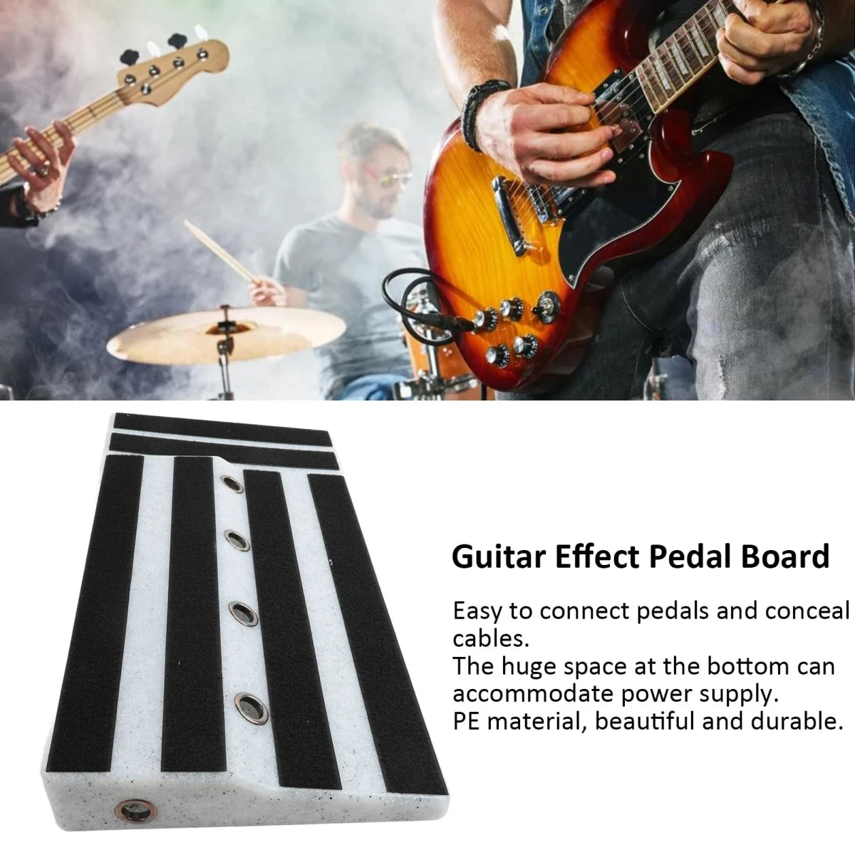 Big Size Guitar Effects Pedal Board Sturdy PE Plastic  Guitar Pedalboard Case with Screwdriver Tape Guitar Pedals Accessories