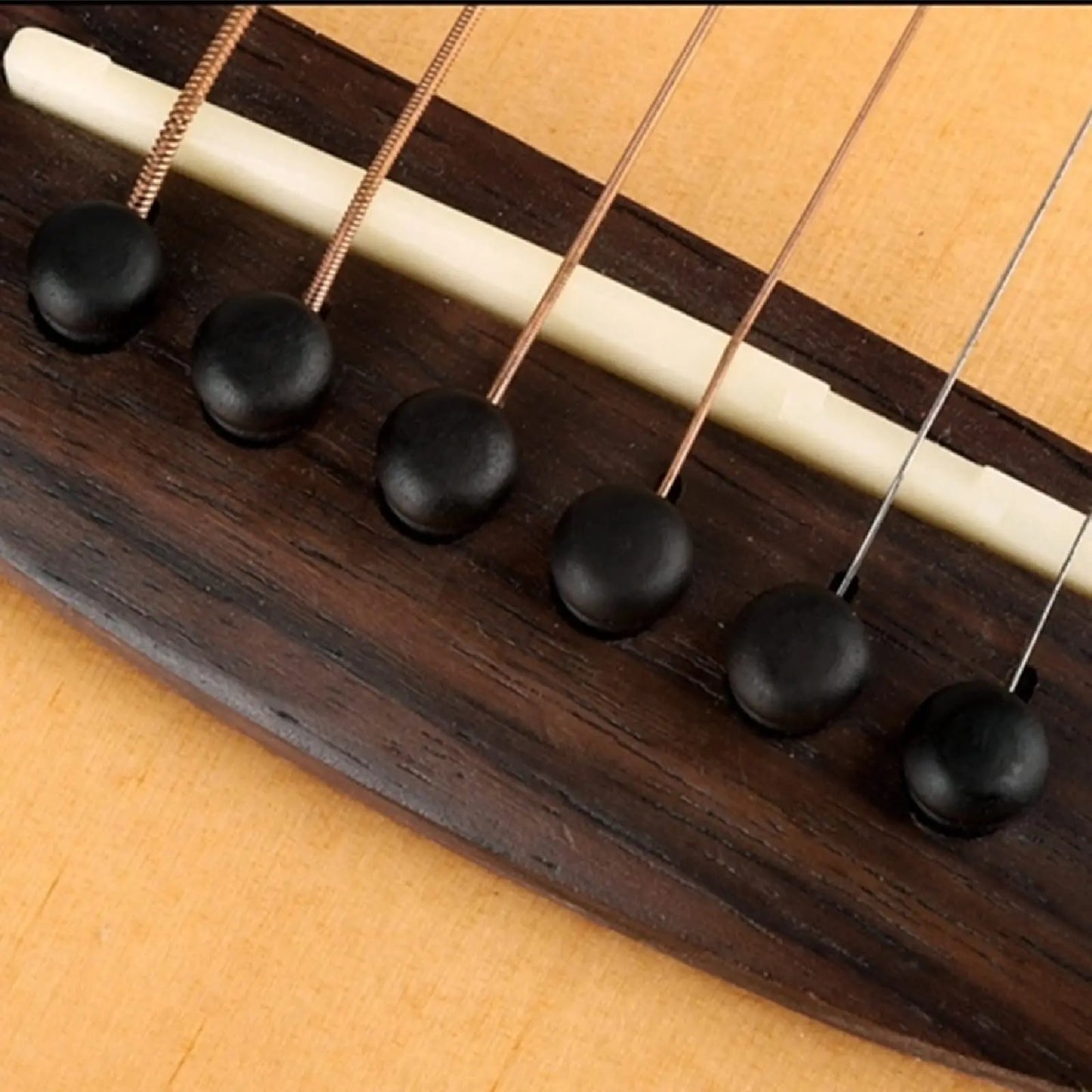 Miwayer Ebony Guitar Bridge Pins 6pcs for 6 & 12 String Acoustic Guitar Fixed String Nails