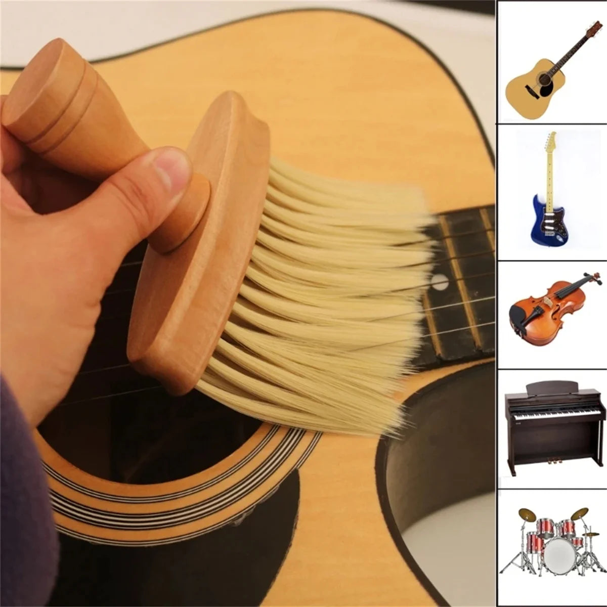 Miwayer Universal Violin Cleaning 1pc Soft and Effective Brush for Guitar and Violin Accessories Keep Your Instruments Clean