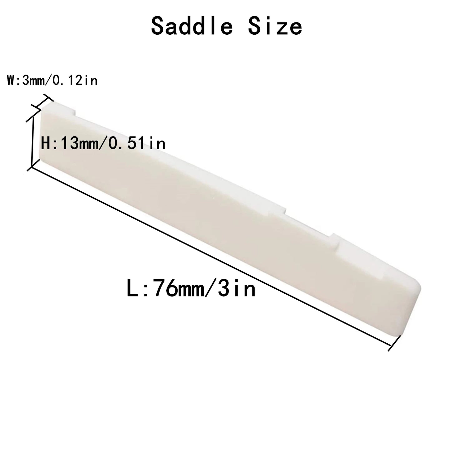 Miwayer 1 Pair 6-12 String Acoustic Classical Guitar Bone Bridge Multiple Saddle and Nut Made of Real Bone