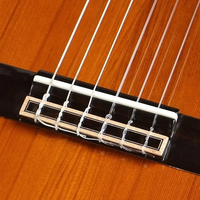 Miwayer 1 Pair 6-12 String Acoustic Classical Guitar Bone Bridge Multiple Saddle and Nut Made of Real Bone