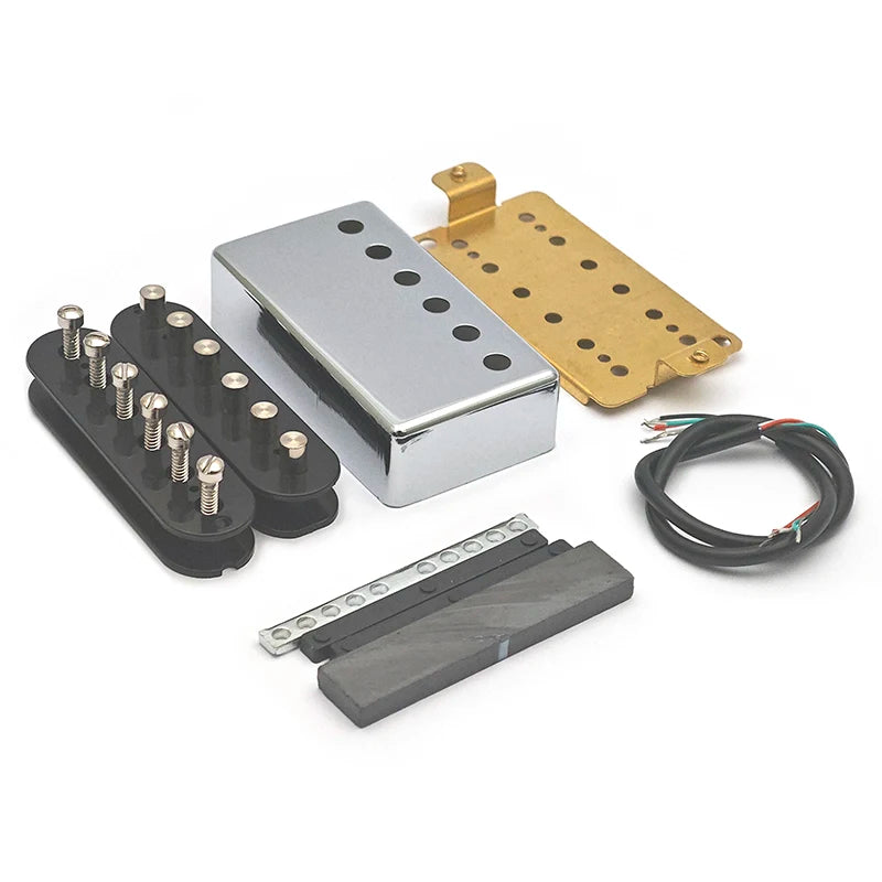 [Pickup DIY Kits] LP Guitar Humbucker Pickup Kits-Brass Cover/Ceramic/Plastic Bobbin/Fixed/Adjustable Pole/4C Cable Pickup Kits