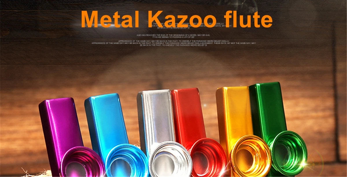 Kazoo Silver Aluminum Alloy with Membrane Flute Diaphragm Mouth Kazoos Musical Instruments