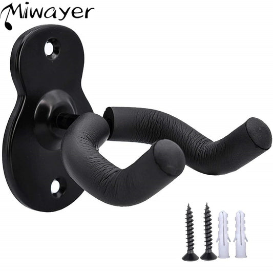 Metal Guitar Hanger Hook Wall Mount Non-slip Holder Stand Rotatable 360°for Electric Guitar Ukulele Instrument Accessories